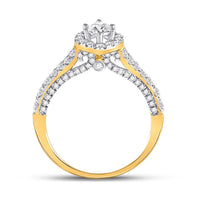 Load image into Gallery viewer, 14kt Yellow Gold Marquise Diamond Halo Bridal Wedding Engagement Ring 1-1/4 Cttw
