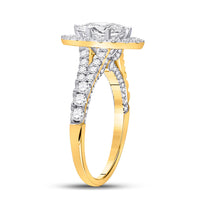 Load image into Gallery viewer, 14kt Yellow Gold Marquise Diamond Halo Bridal Wedding Engagement Ring 1-1/4 Cttw
