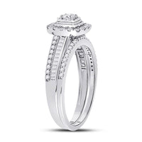 Load image into Gallery viewer, 10kt White Gold Round Diamond Bridal Wedding Ring Band Set 5/8 Cttw
