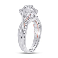 Load image into Gallery viewer, 10kt Two-tone Gold Round Diamond Bridal Wedding Ring Band Set 1/2 Cttw
