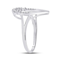 Load image into Gallery viewer, 14kt White Gold Womens Round Diamond Teardrop Scattered Fashion Ring 1/5 Cttw
