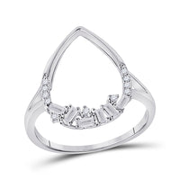 Load image into Gallery viewer, 14kt White Gold Womens Round Diamond Teardrop Scattered Fashion Ring 1/5 Cttw

