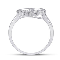 Load image into Gallery viewer, 14kt White Gold Womens Round Diamond Scattered Oval Ring 1/6 Cttw
