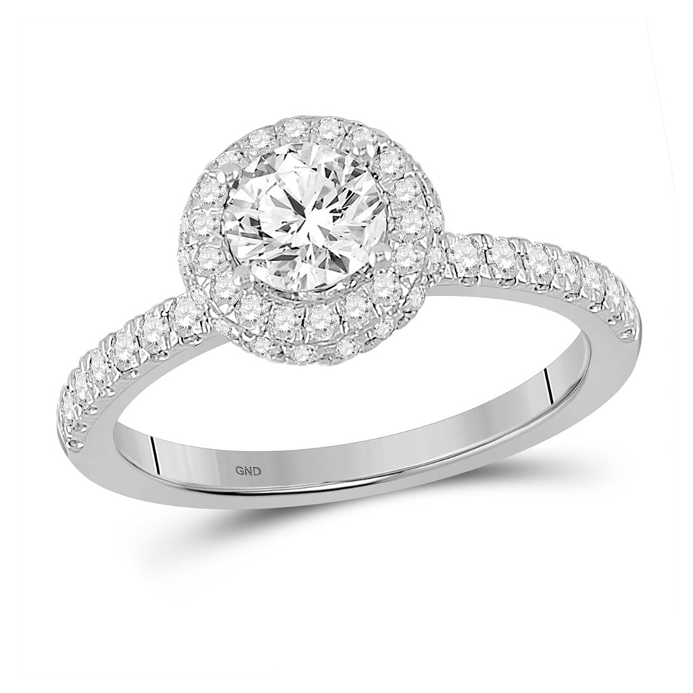 14kt White Gold Round Diamond Solitaire Bridal Wedding Engagement Ring 1-1/4 Cttw