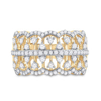 Load image into Gallery viewer, 14kt Yellow Gold Womens Round Diamond Cocktail Fashion Ring 1 Cttw
