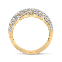 Load image into Gallery viewer, 14kt Yellow Gold Womens Round Diamond Cocktail Fashion Ring 1 Cttw
