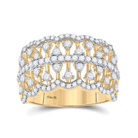 Load image into Gallery viewer, 14kt Yellow Gold Womens Round Diamond Cocktail Fashion Ring 1 Cttw
