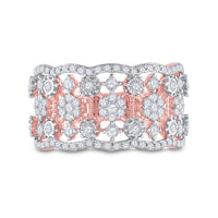 Load image into Gallery viewer, 14kt Rose Gold Womens Round Diamond Right Hand Cocktail Ring 7/8 Cttw
