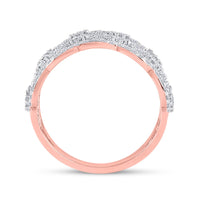 Load image into Gallery viewer, 14kt Rose Gold Womens Round Diamond Right Hand Cocktail Ring 7/8 Cttw
