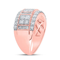 Load image into Gallery viewer, 14kt Rose Gold Womens Baguette Diamond Right-Hand Anniversary Ring 1-3/8 Cttw
