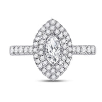 Load image into Gallery viewer, 14kt White Gold Marquise Diamond Solitaire Bridal Wedding Engagement Ring 1 Cttw
