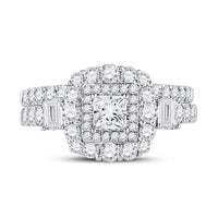 Load image into Gallery viewer, 14kt Two-tone Gold Princess Diamond Bridal Wedding Ring Band Set 2 Cttw
