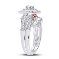 Load image into Gallery viewer, 14kt White Gold Round Diamond Bridal Wedding Ring Band Set 1 Cttw
