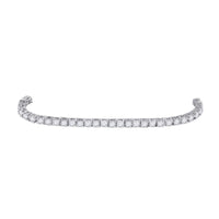 Load image into Gallery viewer, 14kt White Gold Womens Round Diamond Statement Tennis Bracelet 5 Cttw
