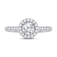 Load image into Gallery viewer, 14kt White Gold Round Diamond Halo Bridal Wedding Engagement Ring 7/8 Cttw
