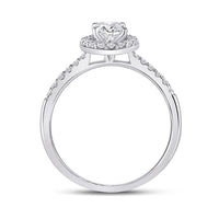 Load image into Gallery viewer, 14kt White Gold Round Diamond Halo Bridal Wedding Engagement Ring 7/8 Cttw
