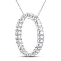 Load image into Gallery viewer, 14kt White Gold Womens Round Diamond Outline Circle Pendant 1/2 Cttw
