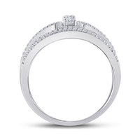 Load image into Gallery viewer, 10kt White Gold Womens Round Diamond Negative Space 3-stone Ring 3/8 Cttw
