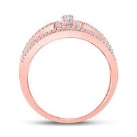 Load image into Gallery viewer, 10kt Rose Gold Womens Round Diamond Fashion 3-stone Ring 3/8 Cttw
