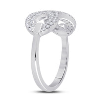 Load image into Gallery viewer, 10kt White Gold Womens Round Diamond Infinity Ring 1/3 Cttw
