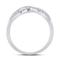 Load image into Gallery viewer, 10kt White Gold Womens Round Diamond Infinity Ring 1/3 Cttw
