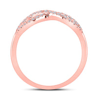Load image into Gallery viewer, 10kt Rose Gold Womens Round Diamond Fashion Infinity Ring 1/3 Cttw
