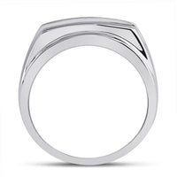 Load image into Gallery viewer, 14kt White Gold Mens Round Diamond 5-stone Wedding Ring 5/8 Cttw
