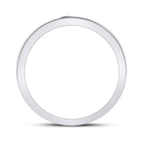 Load image into Gallery viewer, 14kt White Gold Womens Round Diamond Solitaire Band Ring 1/12 Cttw
