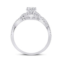 Load image into Gallery viewer, 14kt White Gold Oval Diamond Halo Bridal Wedding Engagement Ring 7/8 Cttw
