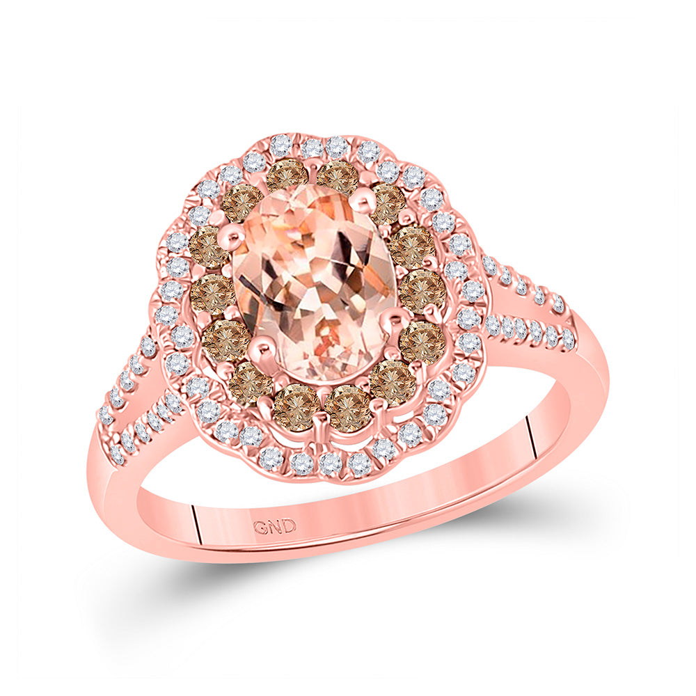 10kt Rose Gold Round Morganite Solitaire Bridal Wedding Engagement Ring 1-3/8 Cttw