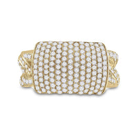 Load image into Gallery viewer, 10kt Yellow Gold Mens Round Diamond Statement Fashion Ring 2 Cttw
