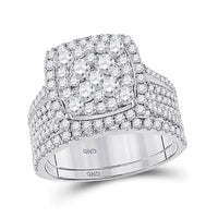 Load image into Gallery viewer, 14kt White Gold Round Diamond Bridal Wedding Ring Band Set 2 Cttw
