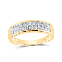 Load image into Gallery viewer, 14kt Yellow Gold His Hers Round Diamond Cluster Matching Wedding Set 1-7/8 Cttw
