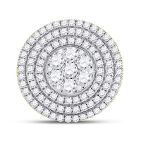 Load image into Gallery viewer, 14kt Yellow Gold Mens Round Diamond Circle Flower Cluster Ring 4-1/2 Cttw
