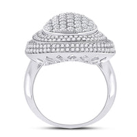 Load image into Gallery viewer, 14kt White Gold Womens Round Diamond Fashion Cluster Pear Ring 2-1/5 Cttw
