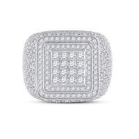 Load image into Gallery viewer, 14kt White Gold Mens Round Diamond Square Ring 1-7/8 Cttw

