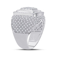 Load image into Gallery viewer, 14kt White Gold Mens Round Diamond Square Ring 1-7/8 Cttw
