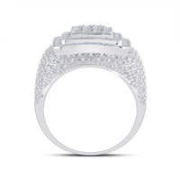 Load image into Gallery viewer, 14kt White Gold Mens Round Diamond Square Ring 1-7/8 Cttw
