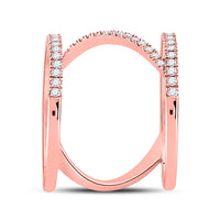Load image into Gallery viewer, 14kt Rose Gold Womens Round Diamond Negative-Space Fashion Ring 1/2 Cttw
