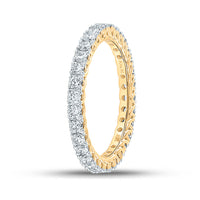Load image into Gallery viewer, 14kt Yellow Gold Womens Round Diamond Eternity Wedding Band 1 Cttw
