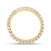 Load image into Gallery viewer, 14kt Yellow Gold Womens Round Diamond Eternity Wedding Band 1 Cttw
