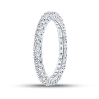 Load image into Gallery viewer, 14kt White Gold Womens Round Diamond Eternity Wedding Band 1 Cttw Size 6
