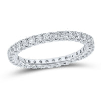 Load image into Gallery viewer, 14kt White Gold Womens Round Diamond Eternity Wedding Band 1 Cttw Size 6
