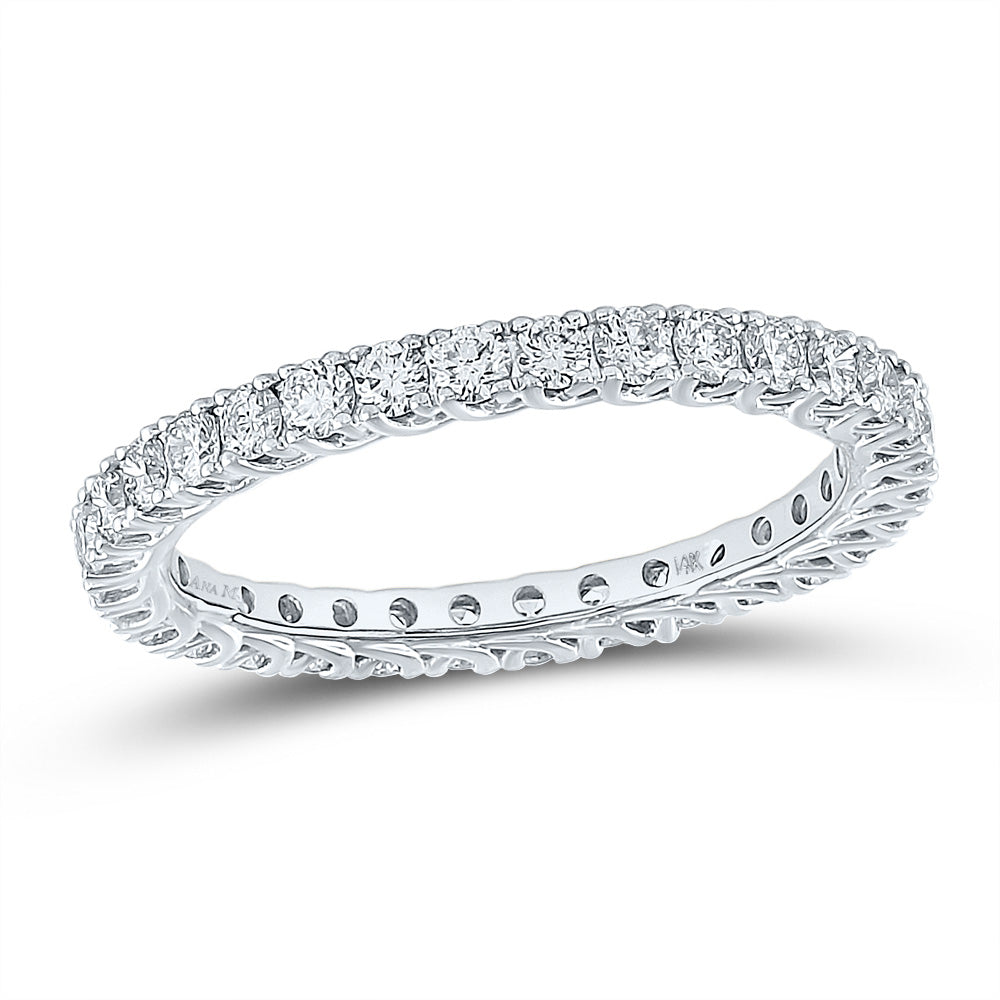 14kt White Gold Womens Round Diamond Eternity Wedding Band 1 Cttw Size 6