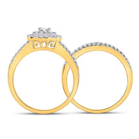 Load image into Gallery viewer, 10kt Yellow Gold Round Diamond Bridal Wedding Ring Band Set 1 Cttw
