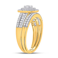 Load image into Gallery viewer, 10kt Yellow Gold Round Diamond Bridal Wedding Ring Band Set 1 Cttw
