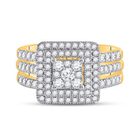 Load image into Gallery viewer, 10kt Yellow Gold Round Diamond Bridal Wedding Ring Band Set 1 Cttw
