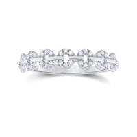 Load image into Gallery viewer, 14kt White Gold Womens Round Diamond Stackable Band Ring 1/6 Cttw

