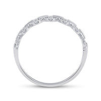 Load image into Gallery viewer, 14kt White Gold Womens Round Diamond Stackable Band Ring 1/6 Cttw
