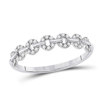 Load image into Gallery viewer, 14kt White Gold Womens Round Diamond Stackable Band Ring 1/6 Cttw
